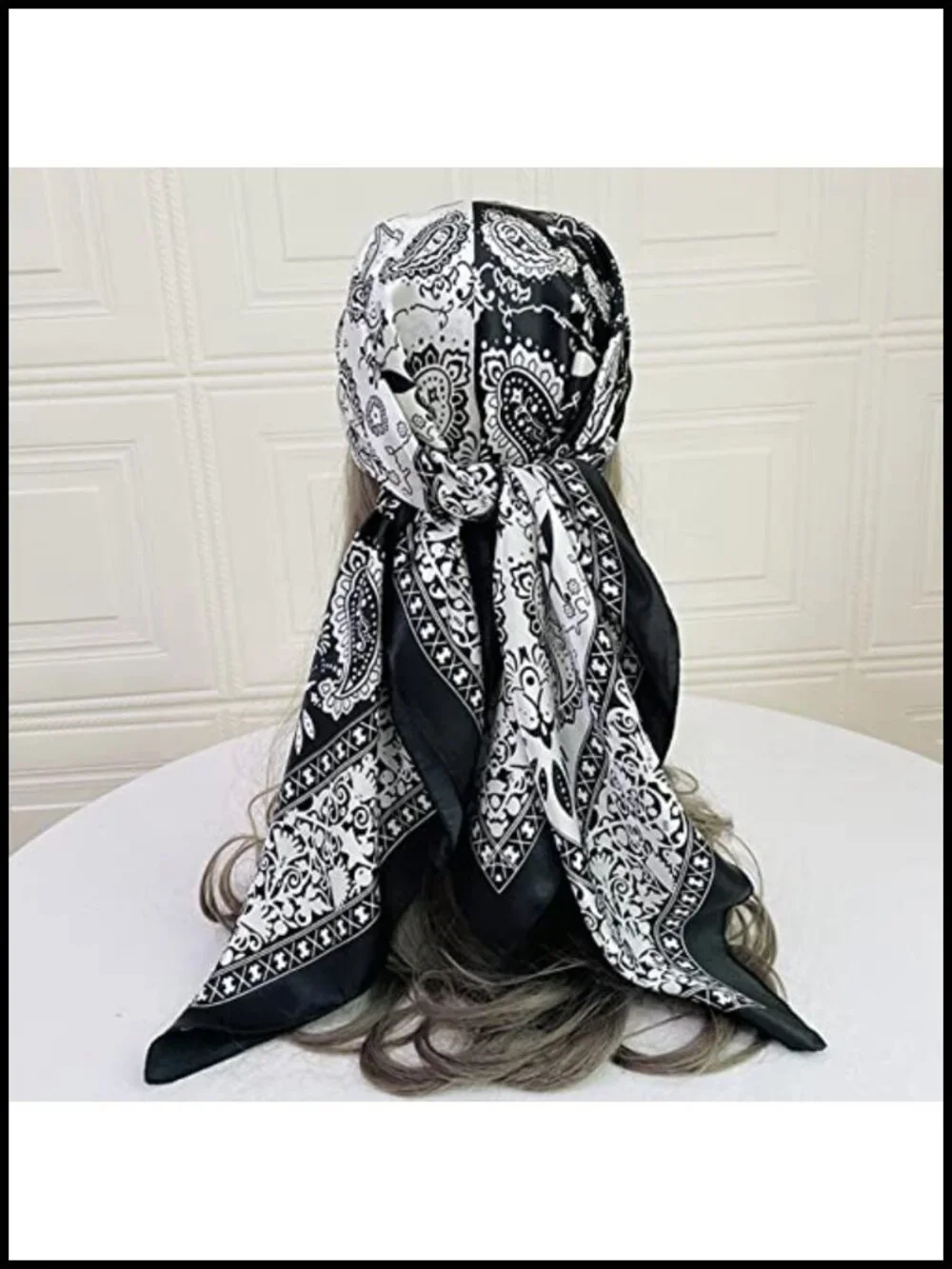 Large Square Satin Scarf 35x35 Inches Multipurpose Fashion Scarf
